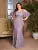 plus sizeV-neck romantic three-dimensional lace patchwork chiffon multi-layer off-the-shoulder sleeve fishtail slim dress
