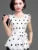 Blusas informales de gasa de verano para mujer, camisas de manga corta con cuello redondo y estampado de lunares, DF2824