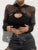Summer Mesh Sexy T Shirt Women Hollow Out Smocked Crop Tops Long Sleeve Hoodies Tees Shirt Fishnet T-shirt Ladies