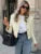 Cárdigan informal de manga larga para mujer, elegante, ajustado, liso, con retazos, top corto, ropa de calle, prendas de vestir exteriores para mujer, nuevo