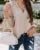 Blusas de estilo primavera-verano para mujer, camisas informales de manga larga con farol y cuello en V, blusas de color liso