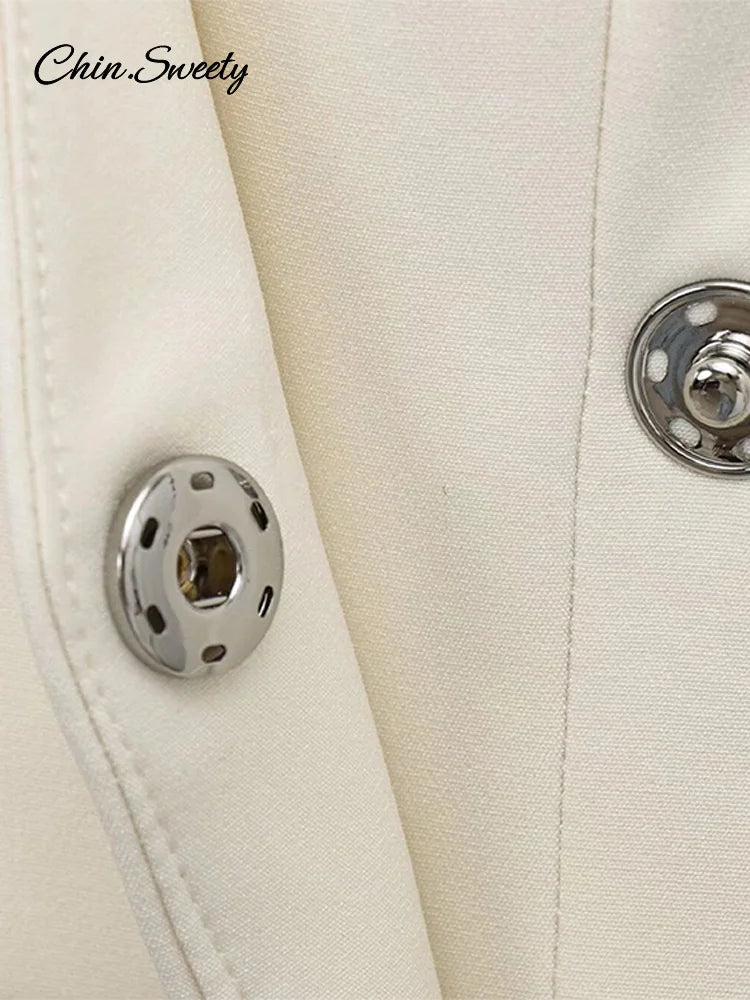 Chaqueta de traje con cinturón fino para mujer, cuello en V, hebilla, manga larga, color liso, primavera 2025, para mujer, para ir al trabajo, ropa de abrigo de cintura alta, nueva