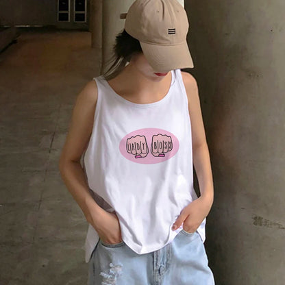 Camiseta básica americana de cuello redondo con estampado de letras, de punto, de manga corta, estilo Spice Girls, top corto ajustado de verano