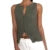 Camisetas sin mangas de punto acanalado de verano para mujer, chaleco básico informal con botones delanteros, tops cortos de moda para mujer, ropa de calle para salir