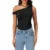 Tops cortos Y2K de los años 2000, ropa para mujer, camiseta sin mangas con hombros oblicuos de color sólido, ropa estética, ropa urbana de verano