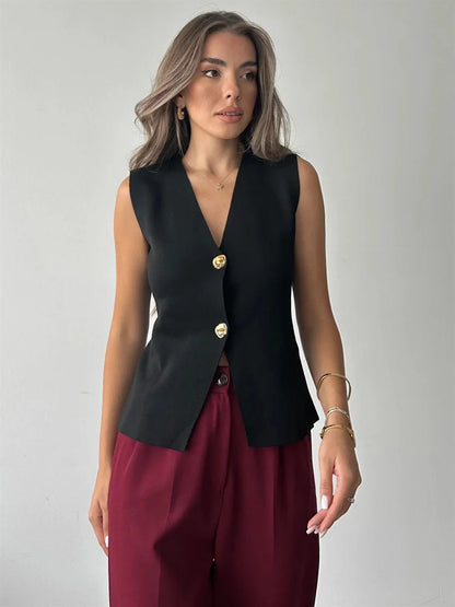 Suéter de punto con cuello en V, camiseta sin mangas para mujer, cintura alta, patchwork floral, ropa de calle, prendas de punto de otoño, cárdigan Y2k, chaleco superior