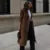 Fashion Lapel Suede Long Jacket Women Elegant Oversized Double-breasted Trench Overcoat  Autumn Lady Commute Outerwear New