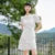 Dress Women Puff Sleeves Sweet Gentle  Summer New Temperament Solid Color Exquisite Shirt Dress