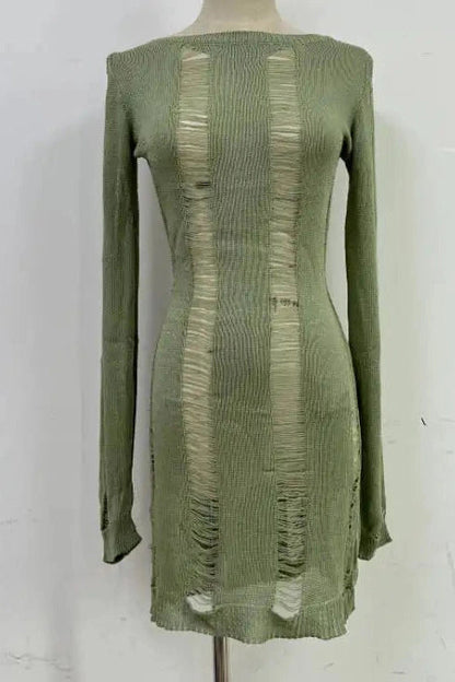 Backless Lace-Up Bodycon Mini Dress