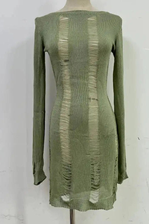 Backless Lace-Up Bodycon Mini Dress