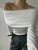 Suéter de punto sin espalda para mujer, top ajustado con banda, liso, corto, ropa de calle, hombros descubiertos, elegante, de punto para otoño