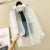 Blusa elegante de gasa transparente de manga larga con protección solar para mujer, estilo coreano, holgada, estilo cárdigan playero de verano.