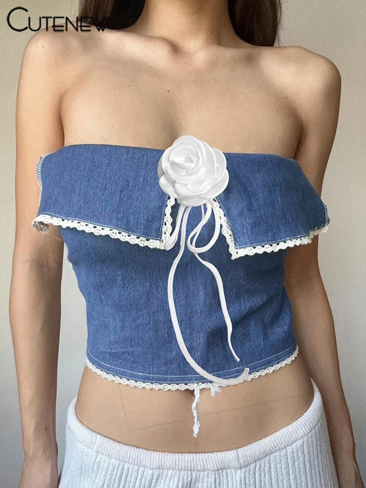 Tops de retazos para mujer, estilo hipster chic, con estampado floral, cuello halter, espalda descubierta, chalecos de abdomen descubierto, camisolas de fiesta callejera con adornos salvajes para niñas