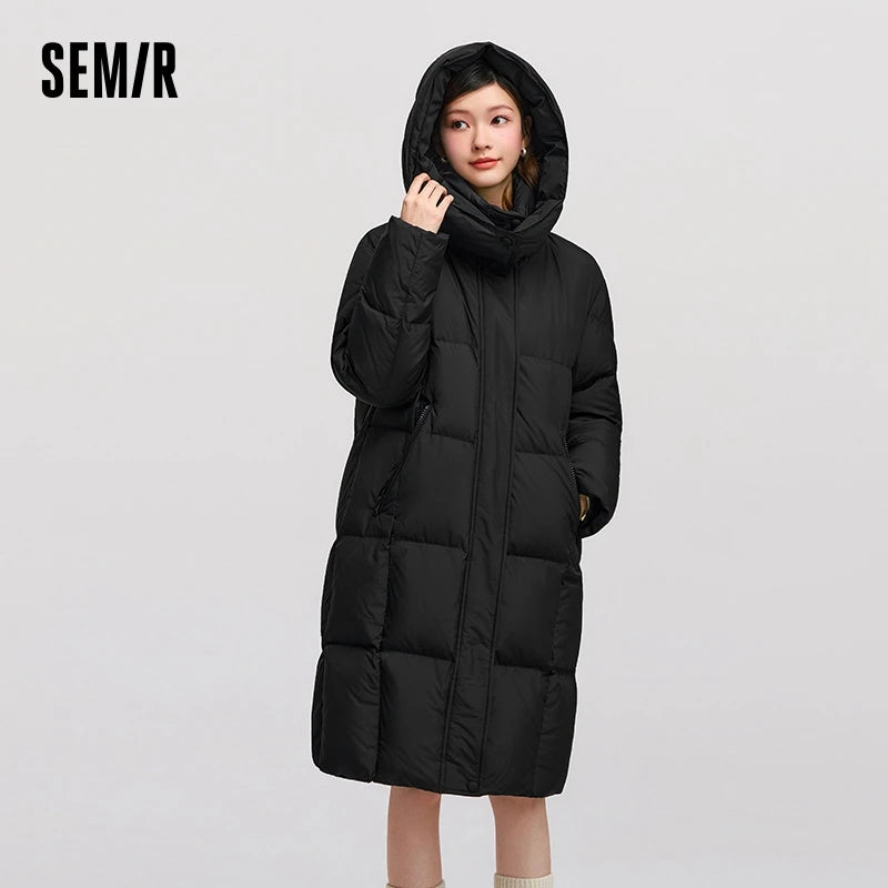 Down Jacket Women Long Length Water-Repellent  New Winter Detachable Hood Winter Clothing