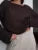 Knitted Round Neck Hollow Pullover Top Women’s Summer Fashion Casual Loose Pullover Long Sleeve Streetwear Top Pullover