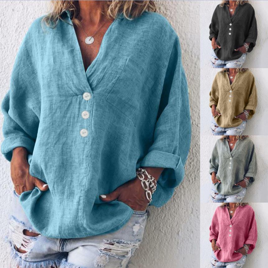 Chic Oversized V-Neck Linen Shirt | Great for Everyday Wear