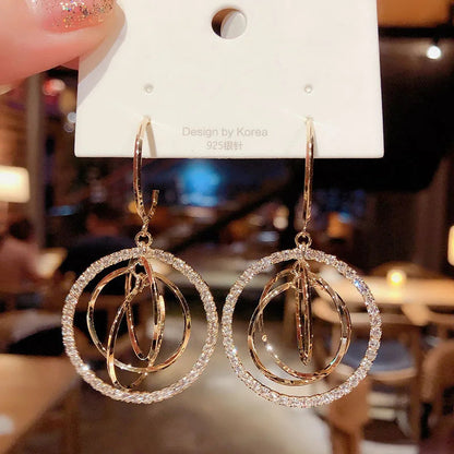 Lizakosht Peach Zircon Bow Earrings for Women Fashion Jewelry Gifts