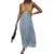 Vestido elegante de verano para mujer, con cuello en V, sin mangas, con patchwork de colores contrastantes, largo y sexy para fiesta de noche.