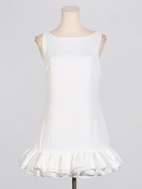 Elegant Sleeveless  Summer Ruffle Tight Short Women’s Fashion Sweet Splicing Sexy Backless Party Evening Dress