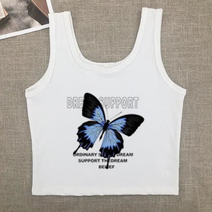 Camiseta de algodón de manga corta con hombros descubiertos para mujer, nueva camiseta de verano de Spice Girls, de cintura alta, ajustada, corta, dulce y picante.