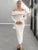 Fall Winter Sexy One-Shoulder Long Knit Dress Slim Elegant Fungus Splice Contrast Color Sweater Female Club Party Dresses