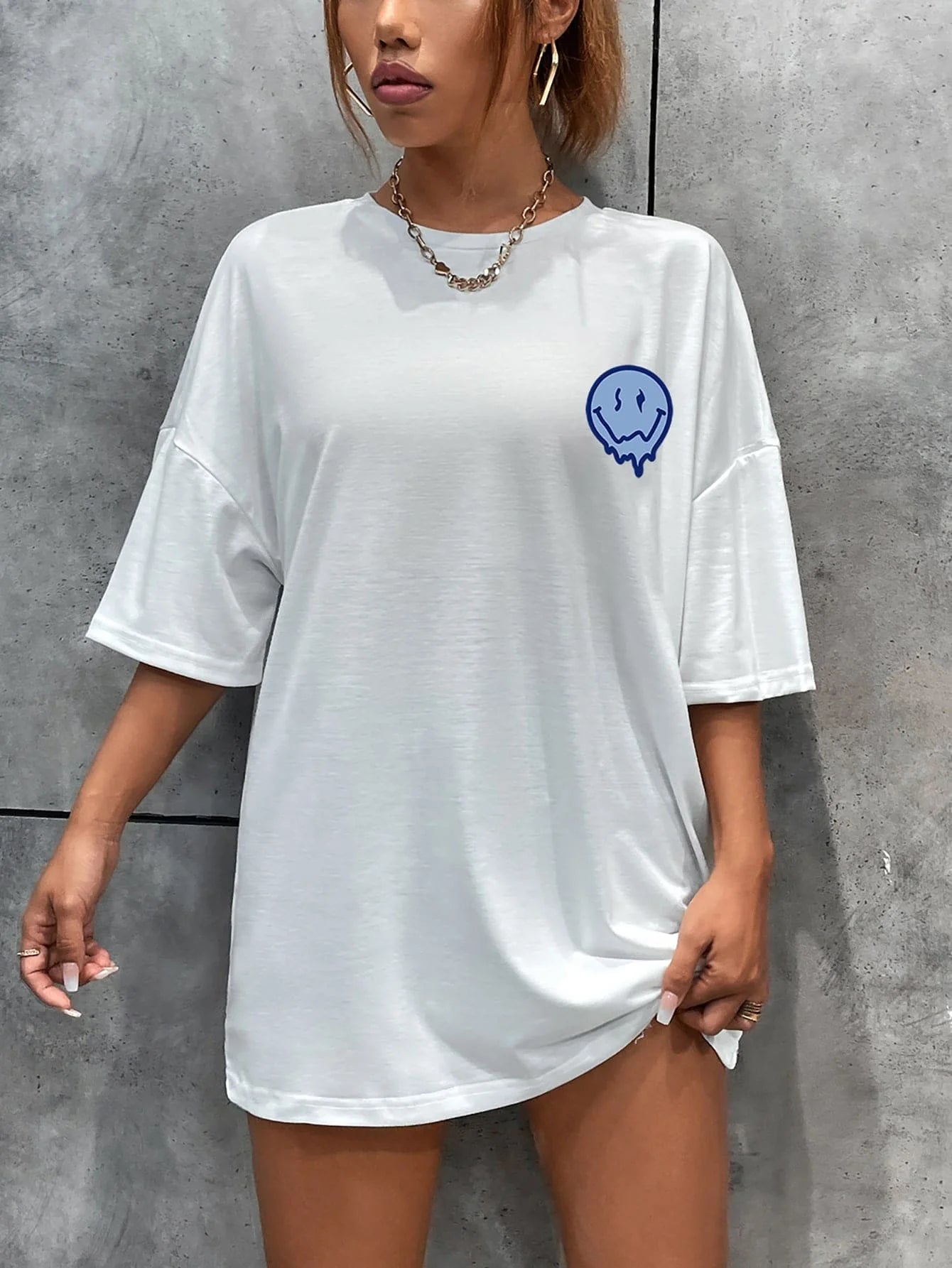Enjoy The Little Things Slogan Letter Printed Women T-Shirts Loose Oversized Clothing Personality Street Casual Short Sleeves