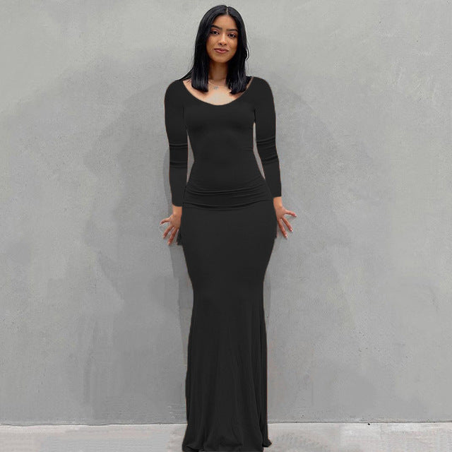 Vestidos para mujer 2025 sexy tirantes finos negro vestido largo noche Y2k sin mangas sólido ajustado ceñido maxi vestidos
