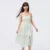 Vestido de mujer de gasa con tirantes altos y abertura, vestido de verano nuevo Sen Slim Fit con flores fragmentadas, suave