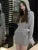 Vestidos de punto de otoño para mujer, sudaderas con capucha, cuello en V, manga larga, ajustados, vestido corto, informal, coreano, elegante, nuevo