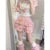 Minifalda con volantes Y2K para mujer, estilo kawaii, estilo lolita, con lazo, estilo harajuku, estilo japonés, de cintura alta, color rosa y blanco.