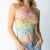 Chaleco bandeau bohemio de verano, bonitos conjuntos de senderismo, estilo preppy, para chica fitness, tops de tubo sin tirantes, tops cortos con hombros descubiertos y estampado gráfico