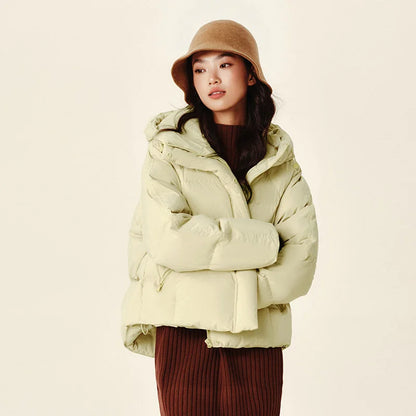 Chaqueta de plumón para mujer, holgada, con capucha, nueva, de invierno, impermeable y cortavientos.