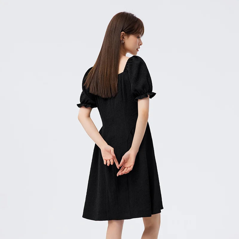Vestido de mujer con mangas abullonadas, romántico, de verano, nuevo, con tirantes y escote cuadrado, vestido corto, dulce y fresco.