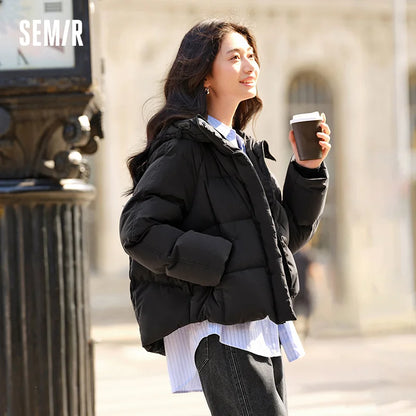 Chaqueta de plumón para mujer, holgada, con capucha, nueva, de invierno, impermeable y cortavientos.