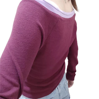 Fairy Grunge Top y2k Vintage Aesthetic Patchwork Off Shoulder Long Sleeve T Shirt 2000s Women Clothes Casual Streetwear