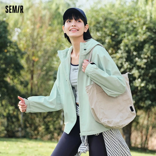 Jacket Women Mid-Length Loose Embroidered Casual And Versatile Spring New Three-Proof Hooded Jacket