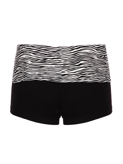 Contrast Stripe Waist Skinny Sexy Black Booty Shorts For Women Basic Casual Summer Vacation Outfits