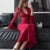 Vestidos largos de encaje ajustados y sexys para mujer, con escote en V y mangas acampanadas, vestido de sirena ajustado para fiesta de noche, club, graduación, vestidos para mujer