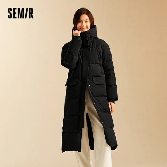 Chaqueta de plumón para mujer, larga, nueva, de invierno, de plumón de ganso, ropa de abrigo cálida para mujer.