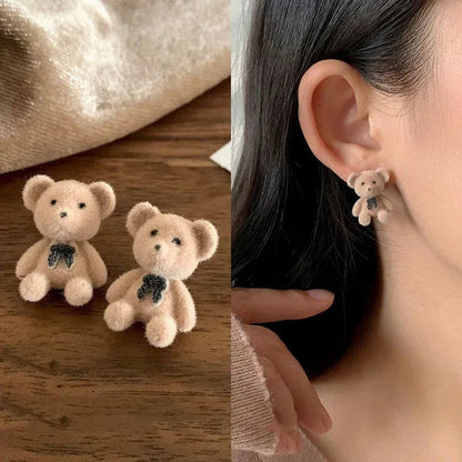 LIZAKOSHT Winter Pearl Bowknot Stud Earrings for Women Happy New Year Gift Jewelry