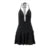 Halter Neck Dress y2k Clothes Women Black Sleeveless Backless Layered Ruffled Hem A-line Shorts Cake Dress Clubwear