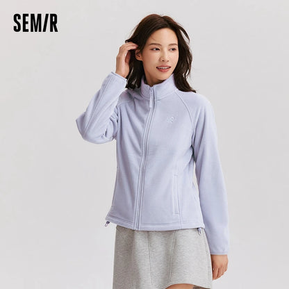 Abrigo de mujer antiestático de forro polar, ajustado, bordado, versátil, nuevo, de invierno, con cuello alto y mangas en los hombros.
