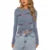 y2k Long Sleeve Tops 2000s Clothes Women See Through Lace Patchwork Round Neck Irregular Hem T Shirt Aesthetic Clothing
