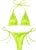 Sexy Women’s Metallic Halter Top Two Piece Swimsuit Tie Side Triangle Bikini Summer Solid Bathing Suit Beachwear Bikini Set