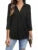 Blusas de estilo primavera-verano para mujer, camisas informales para dama, manga tres cuartos, cuello vuelto, color liso, blusas holgadas, DF5012