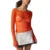 Lace Crop Tops for Women y2k Sheer See Through Round Neck Long Sleeve Ruched T Shirt 2000s Clothing Party Clubwear