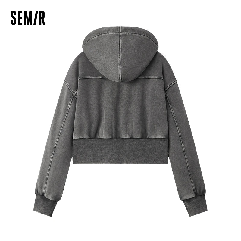 Jacket Women Plum Blossom Short Jacket stylish embroidery  New Autumn Loose-Fit Hooded Jacket