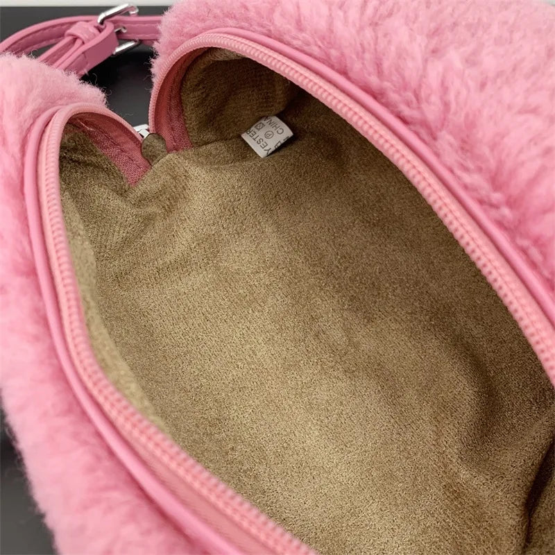 Bolso de diseñador de marca de lujo para mujer, moderno bolso de hombro de piel sintética para invierno, bolso cruzado de festival de moda Y2k para chicas
