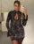 Vestido mini sexy de manga larga con encaje calado para mujer, vestido de moda con cuello medio alto, ajustado, para fiesta y club, vestidos elegantes