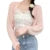 Ropa para mujer Y2K Shrug de los años 2000, color liso, manga larga, tops de punto recortados, cárdigan con protección solar, ropa coqueta